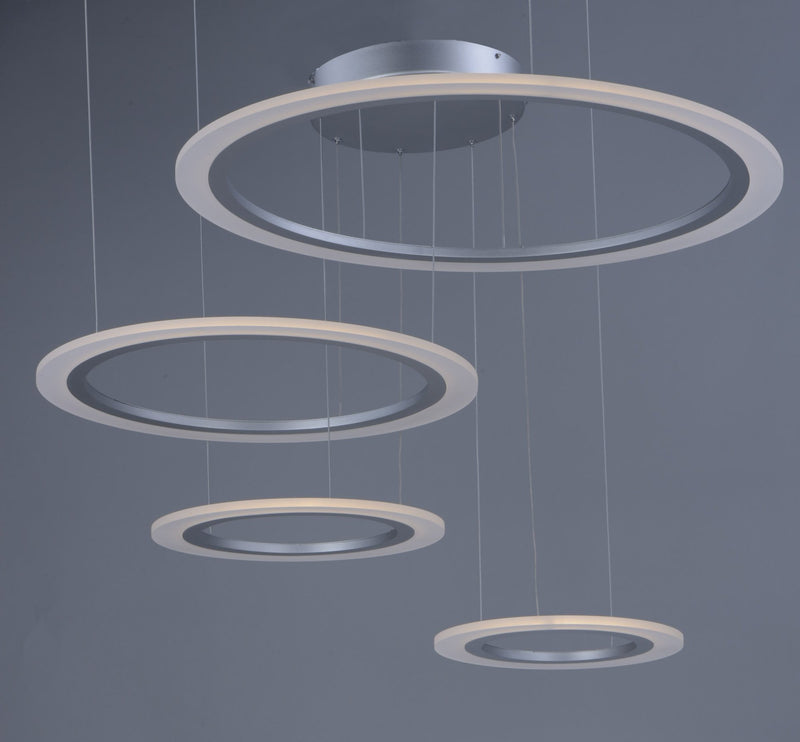 Saturn II 4-Light LED Pendant in Matte Silver