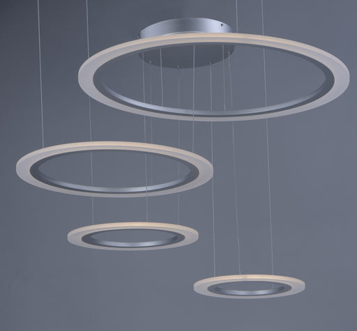 Saturn II 4-Light LED Pendant in Matte Silver