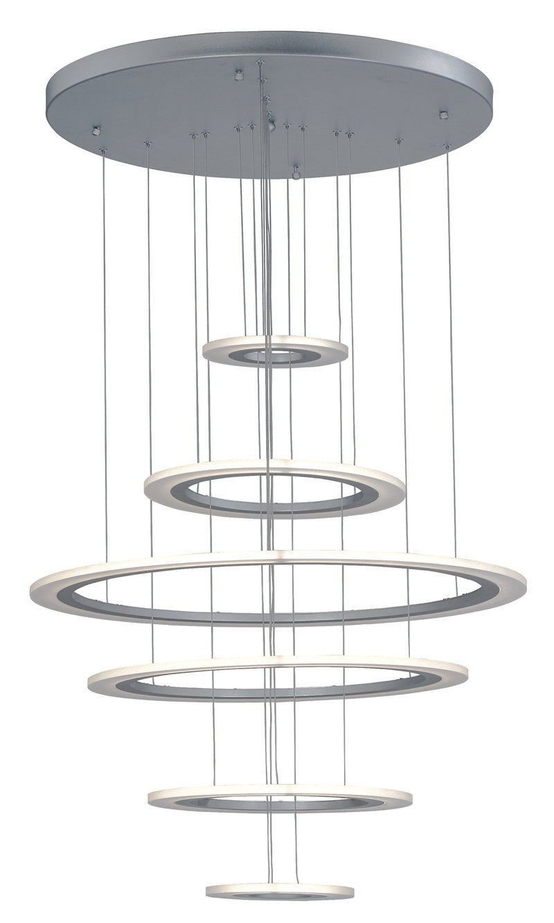 Saturn II 6-Light LED Pendant in Matte Silver