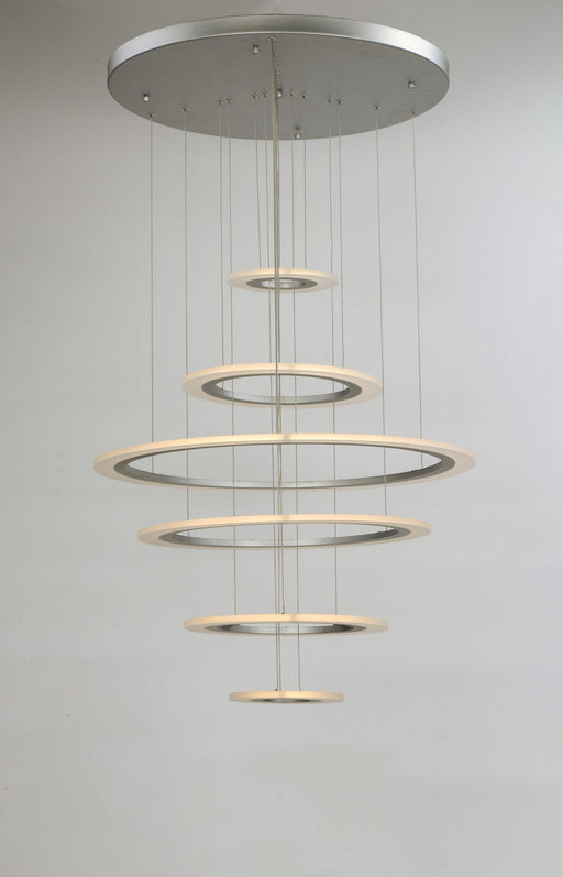 Saturn II 6-Light LED Pendant in Matte Silver
