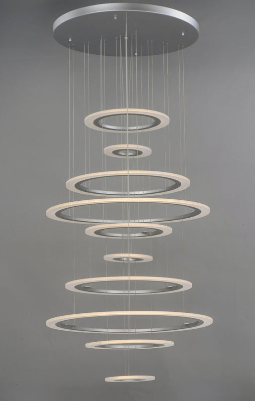 Saturn II 10-Light LED Pendant in Matte Silver