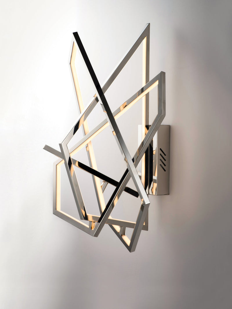 Trapezoid LED Wall Sconce in Polished Chrome