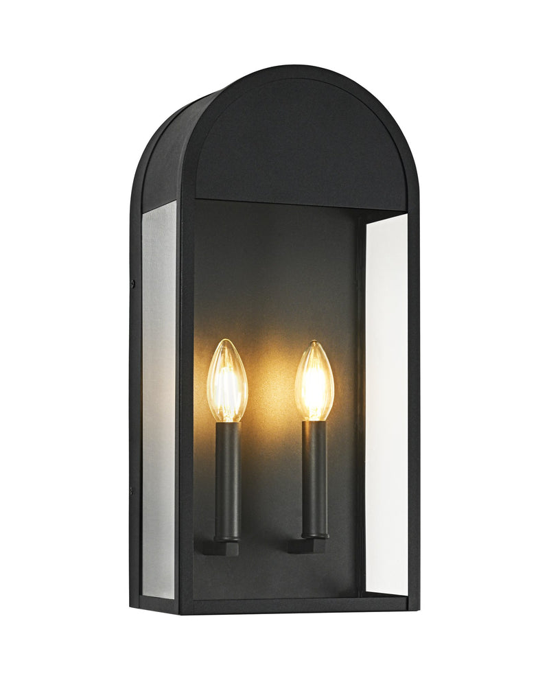 Avery 2-Light Outdoor Wall Lantern in Matte Black