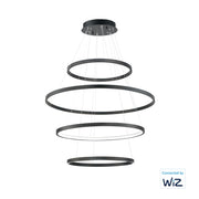 Groove WiZ 4-Tier LED Pendant in Black
