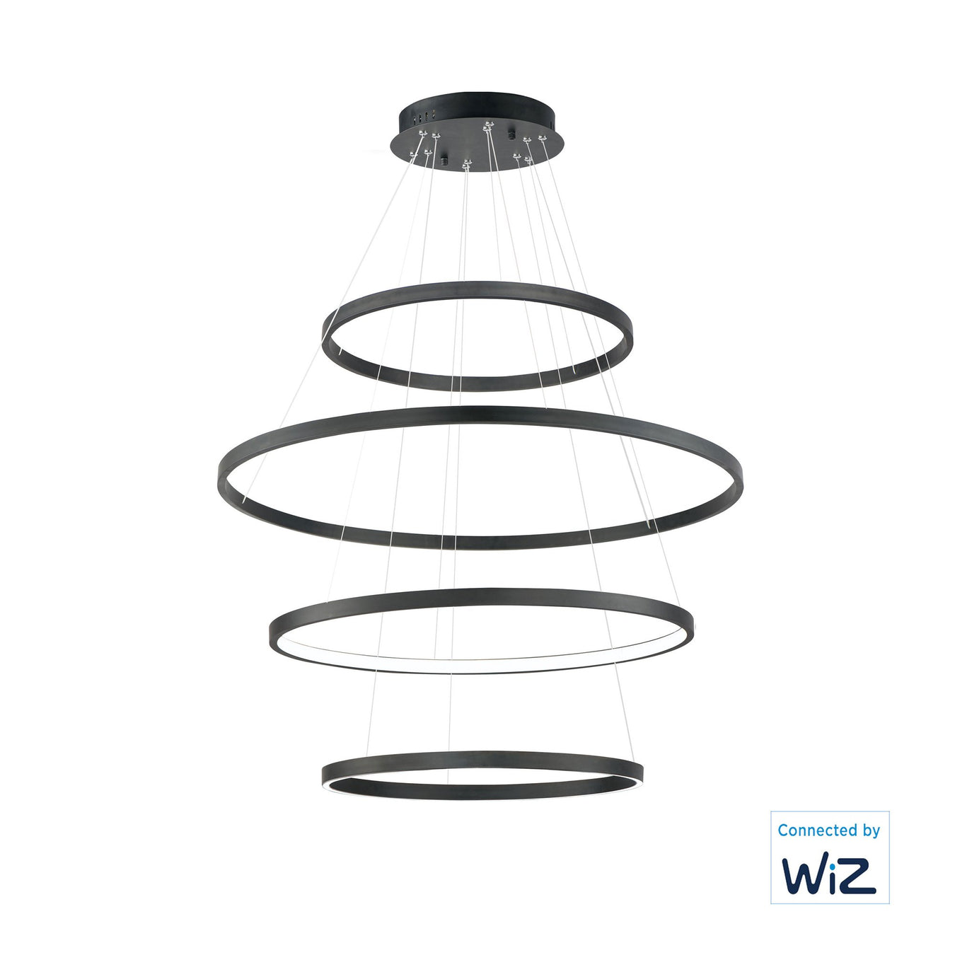 Groove WiZ 4-Tier LED Pendant in Black