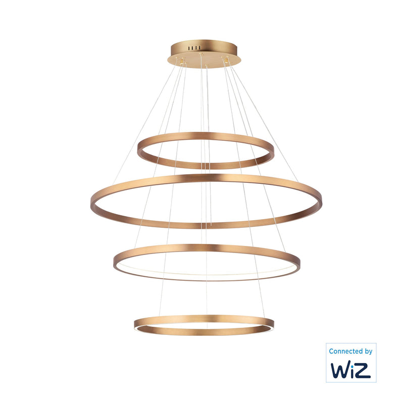 Groove WiZ 4-Tier LED Pendant in Gold