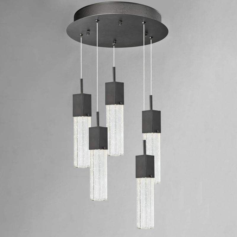 Fizz III 5-Light LED Pendant in Bronze