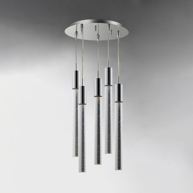 Big Fizz 5-Light LED Pendant in Polished Chrome