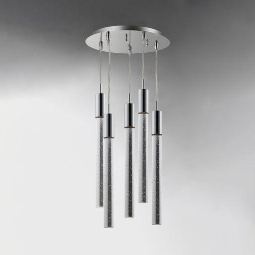 Big Fizz 5-Light LED Pendant in Polished Chrome