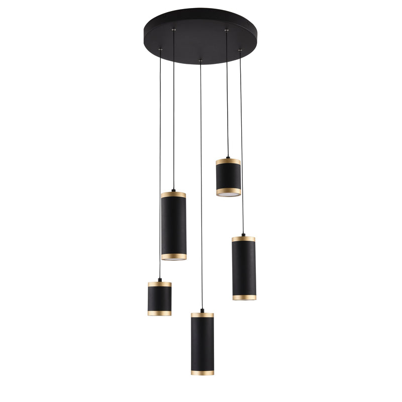 Cuff 5-Light Pendant in Black / Gold