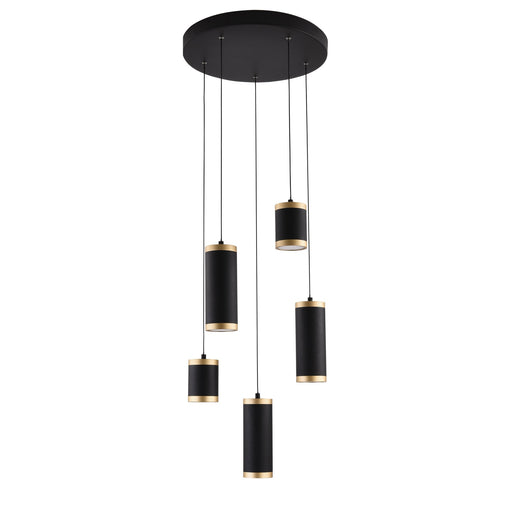 Cuff 5-Light Pendant in Black / Gold