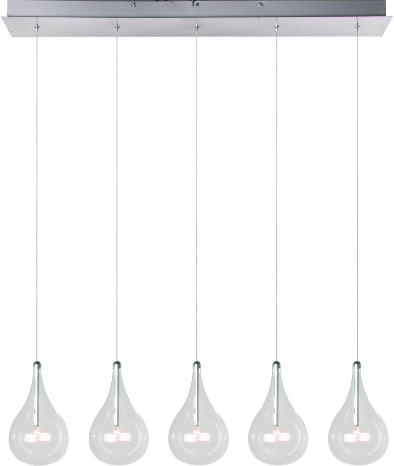 Larmes 5-Light Pendant in Polished Chrome