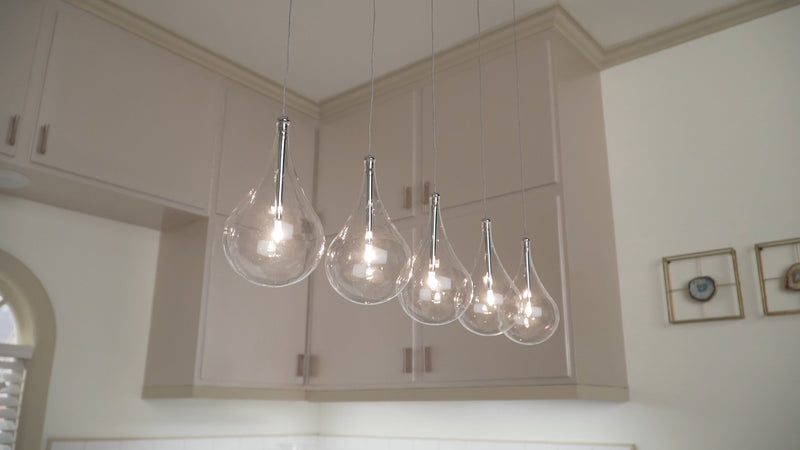 Larmes 5-Light Pendant in Polished Chrome