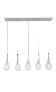 Larmes 5-Light LED Pendant in Polished Chrome