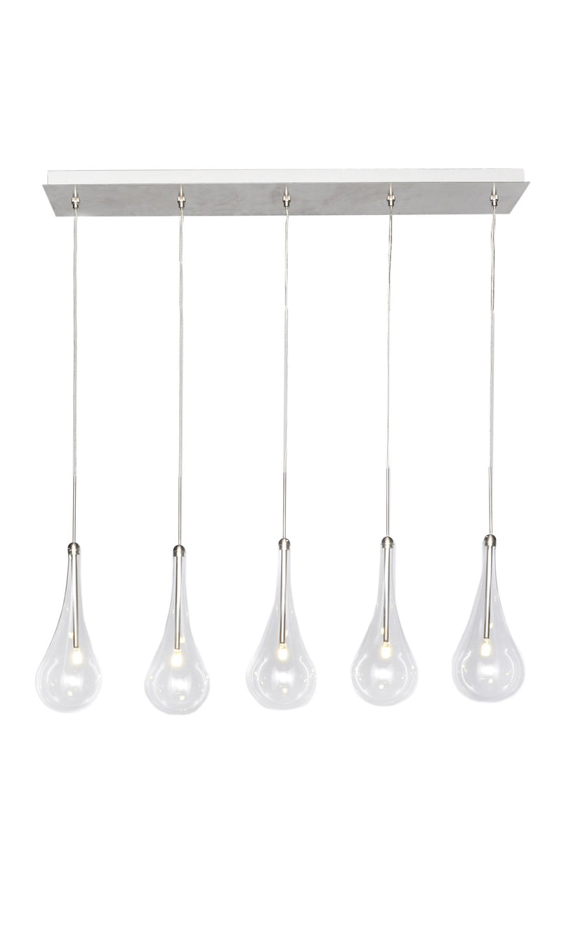 Larmes 5-Light LED Pendant in Polished Chrome
