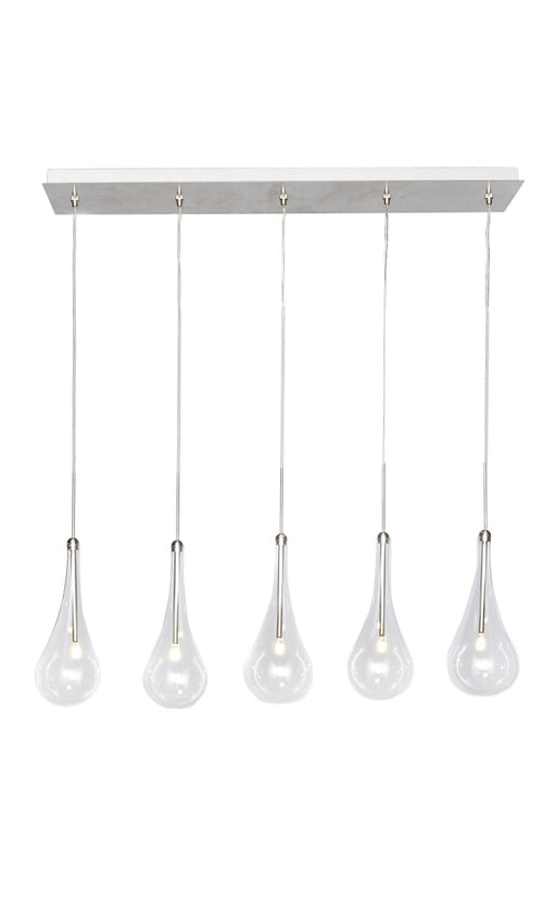 Larmes 5-Light LED Pendant in Polished Chrome