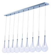 Larmes 9-Light LED Pendant in Polished Chrome