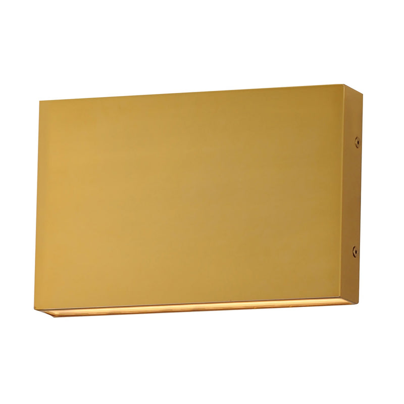 Brik 12" LED Outdoor Wall Sconce in Natural Aged Brass