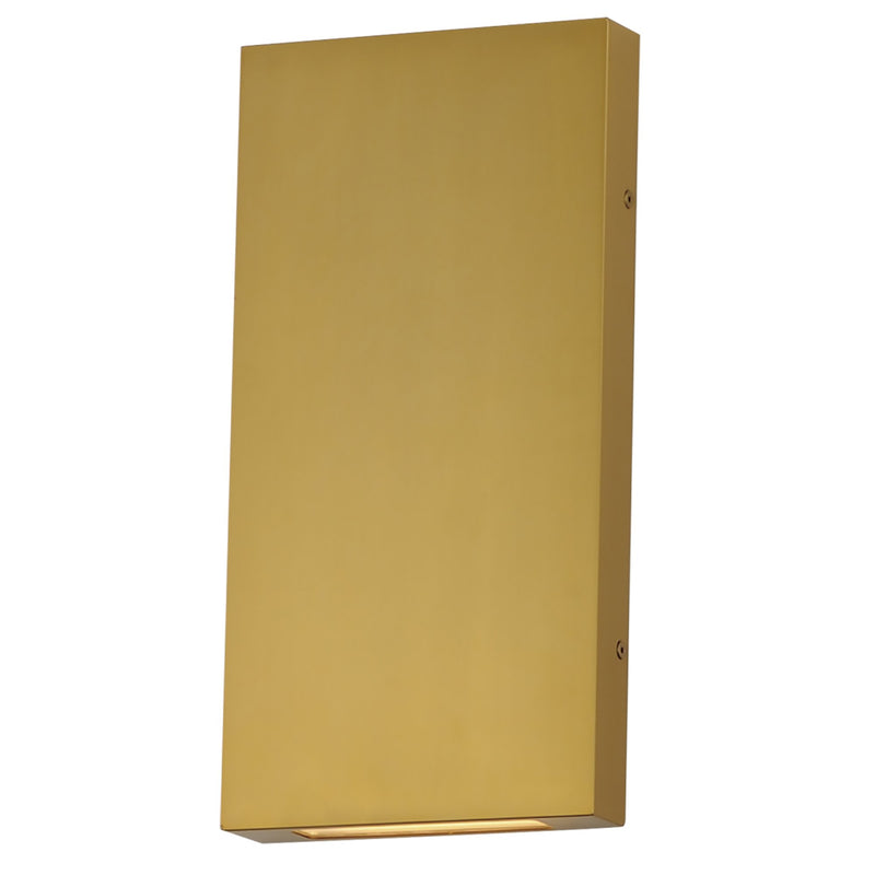 Brik 14" LED Outdoor Wall Sconce in Natural Aged Brass