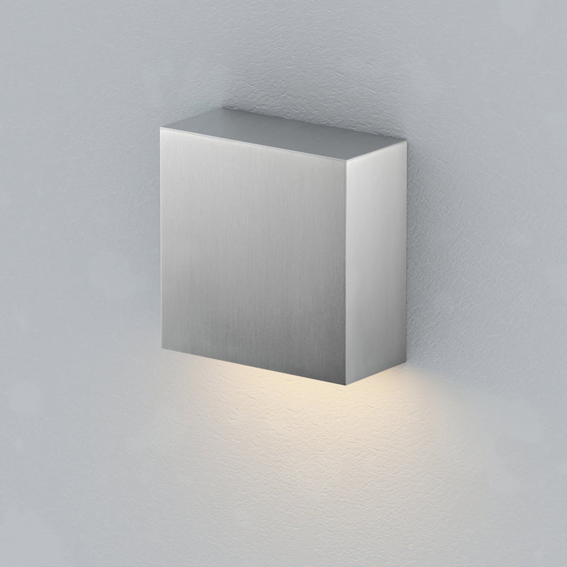 Cubed 5.5" LED Outdoor Wall Sconce in Satin Aluminum