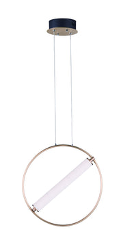 Flare 17.75" LED Pendant in Black / Soft Gold
