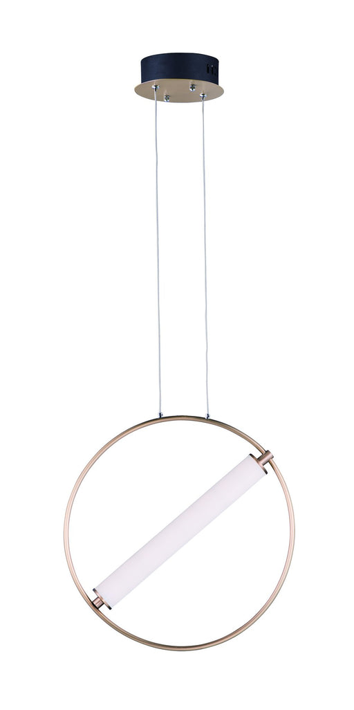 Flare 17.75" LED Pendant in Black / Soft Gold