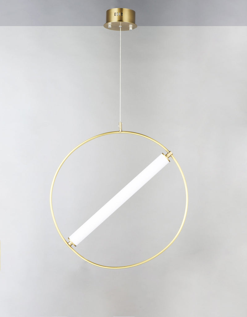 Flare 17.75" LED Pendant in Black / Soft Gold