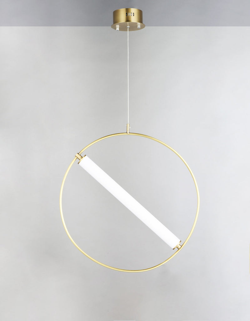 Flare 23.75" LED Pendant in Black / Soft Gold