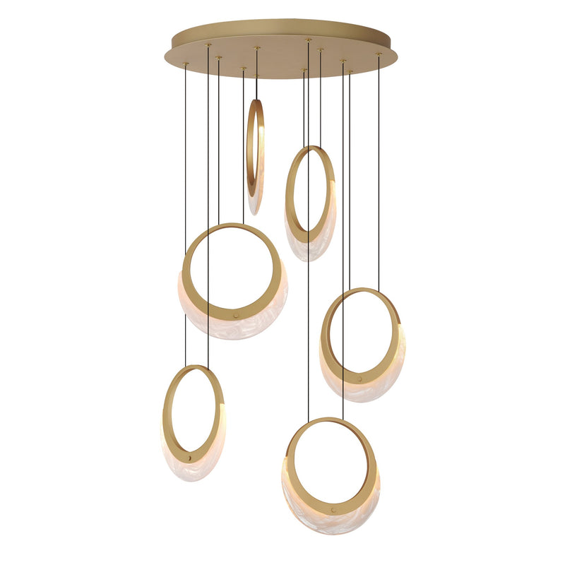 Lyra 6-Light LED Pendant in Gold
