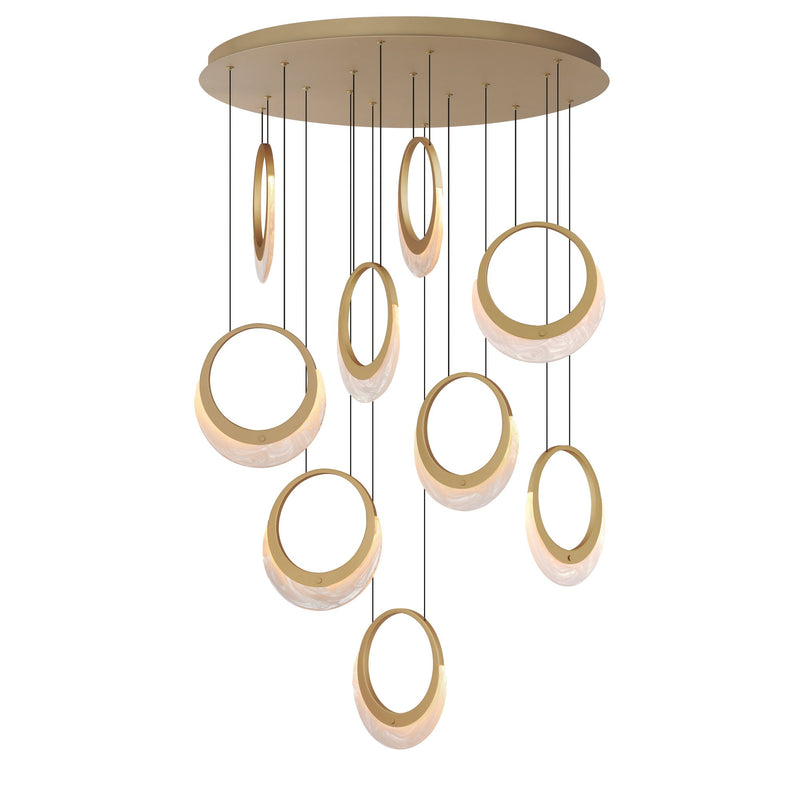 Lyra 9-Light LED Pendant in Gold
