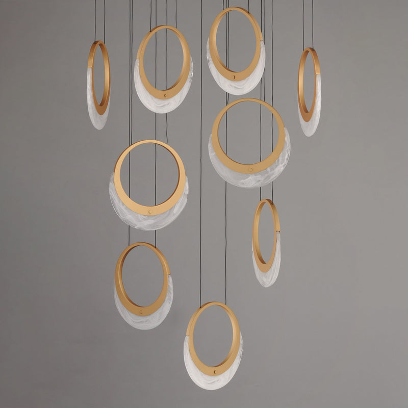 Lyra 9-Light LED Pendant in Gold