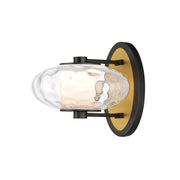 Amulet 1-Light LED Wall Sconce in Black / Natural Aged Brass