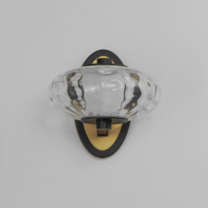 Amulet 1-Light LED Wall Sconce in Black / Natural Aged Brass
