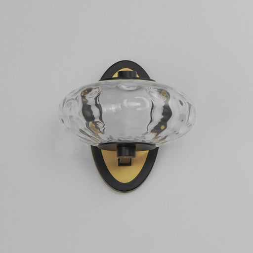 Amulet 1-Light LED Wall Sconce in Black / Natural Aged Brass