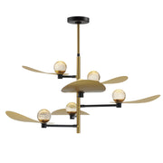 Pearl 6-Light LED Chandelier in Black / Natural Aged Brass