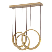 Tether 3-Light LED Pendant in Natural Aged Brass