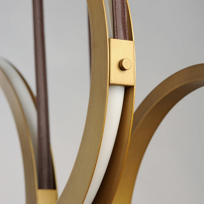 Tether 3-Light LED Pendant in Natural Aged Brass