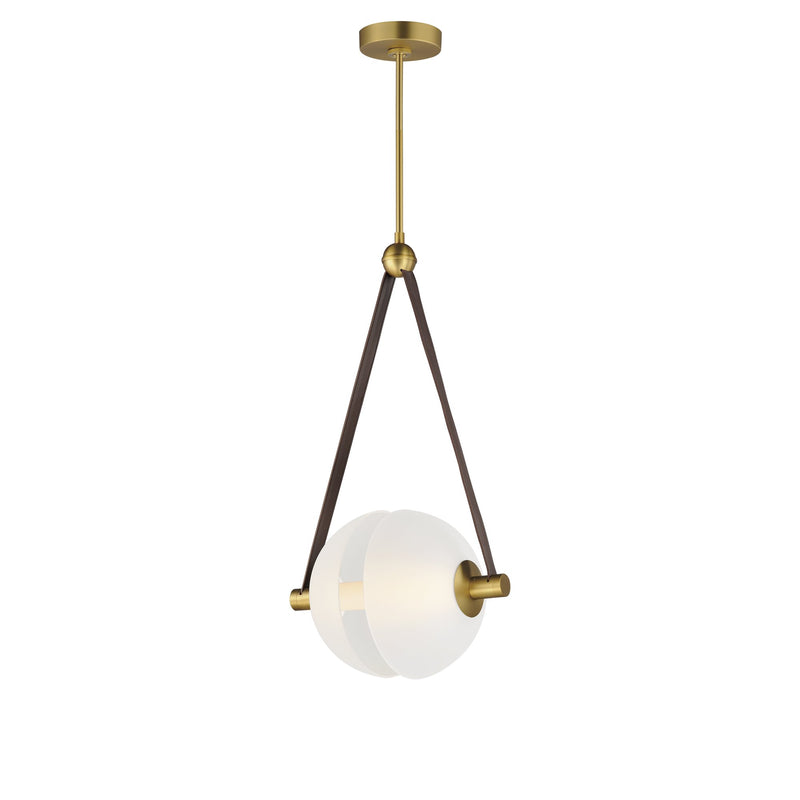 Dispatch 17" LED Pendant in Natural Aged Brass
