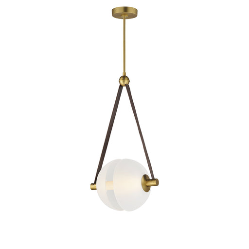 Dispatch 17" LED Pendant in Natural Aged Brass