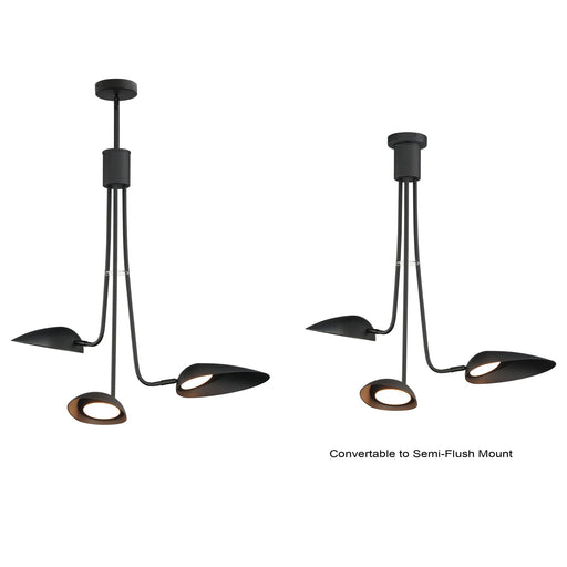 Marsh 3-Light LED Chandelier in Black