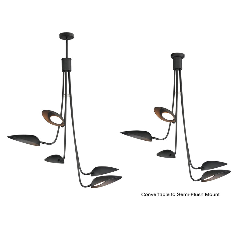 Marsh 5-Light LED Chandelier in Black