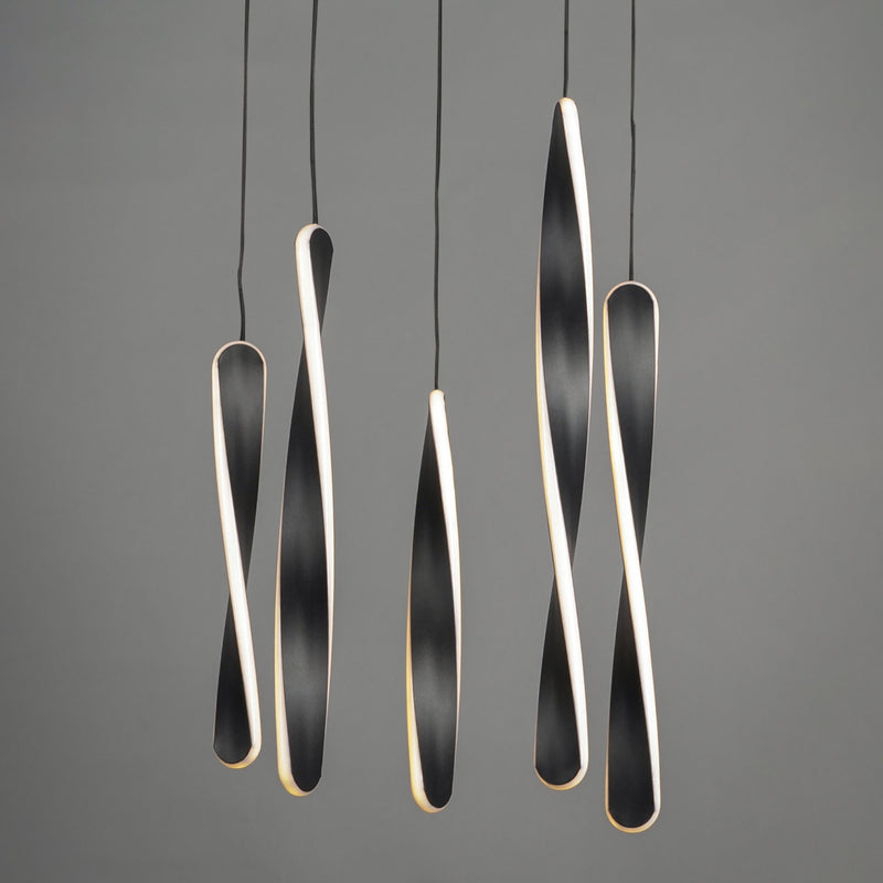 Pirouette 5-Light LED Pendant in Black