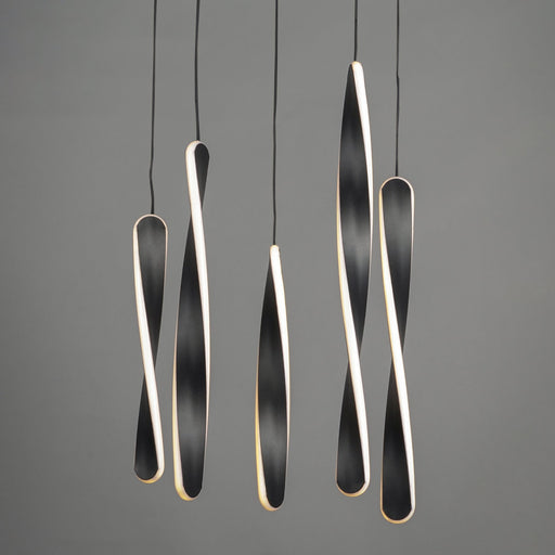Pirouette 5-Light LED Pendant in Black