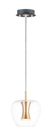 Newton 1-Light LED Pendant in Black / Gold