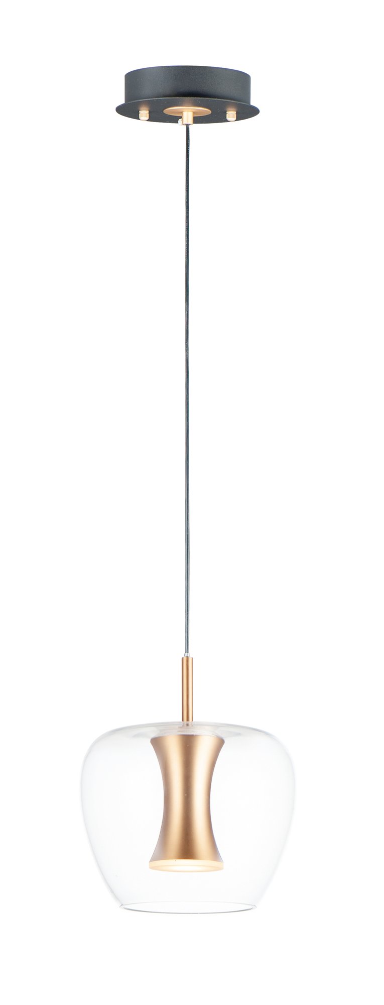 Newton 1-Light LED Pendant in Black / Gold
