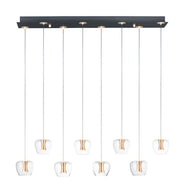 Newton 8-Light LED Pendant in Black / Gold