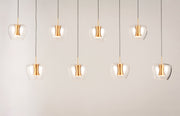 Newton 8-Light LED Pendant in Black / Gold