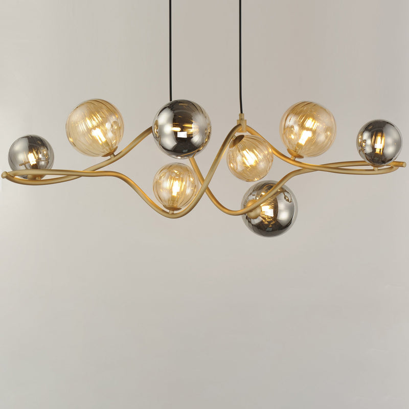 Planetary 8-Light LED Linear Pendant in Gold