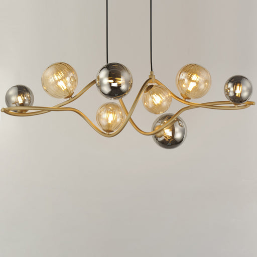 Planetary 8-Light LED Linear Pendant in Gold