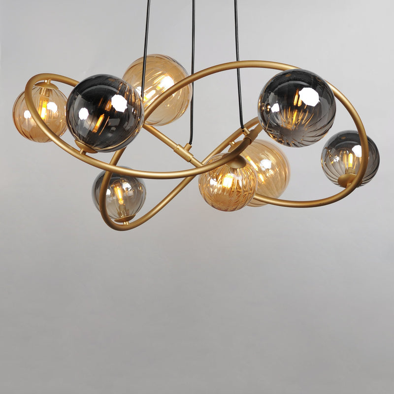 Planetary 8-Light LED Pendant in Gold